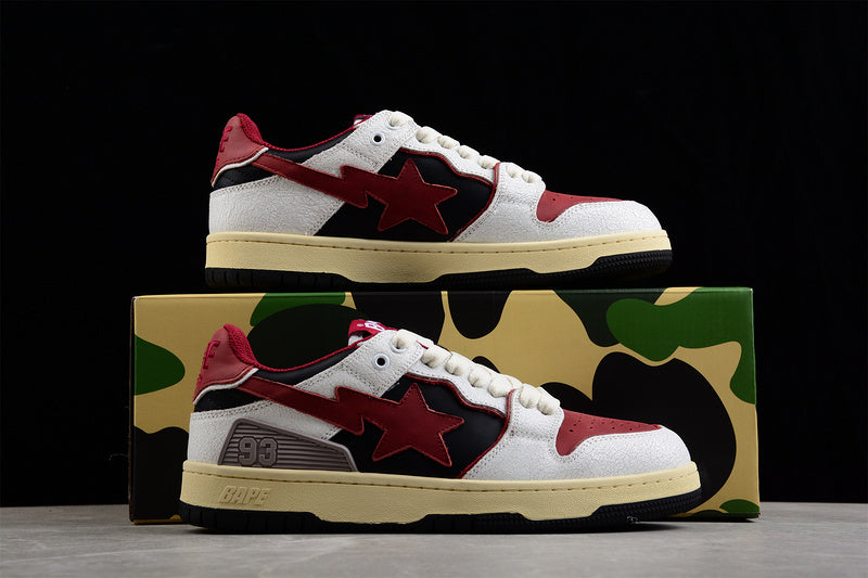 A Bathing Ape Bape SK8 Sta Vintage White Red