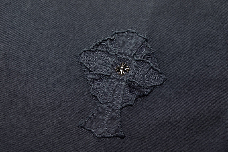 Chrome Hearts - Leather Horseshoe Cross Logo Shirt Black