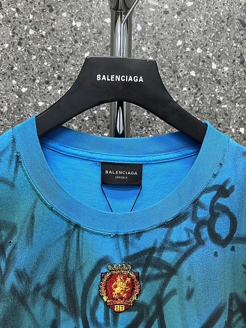Balenciaga Graffiti T-Shirt Heather Azure