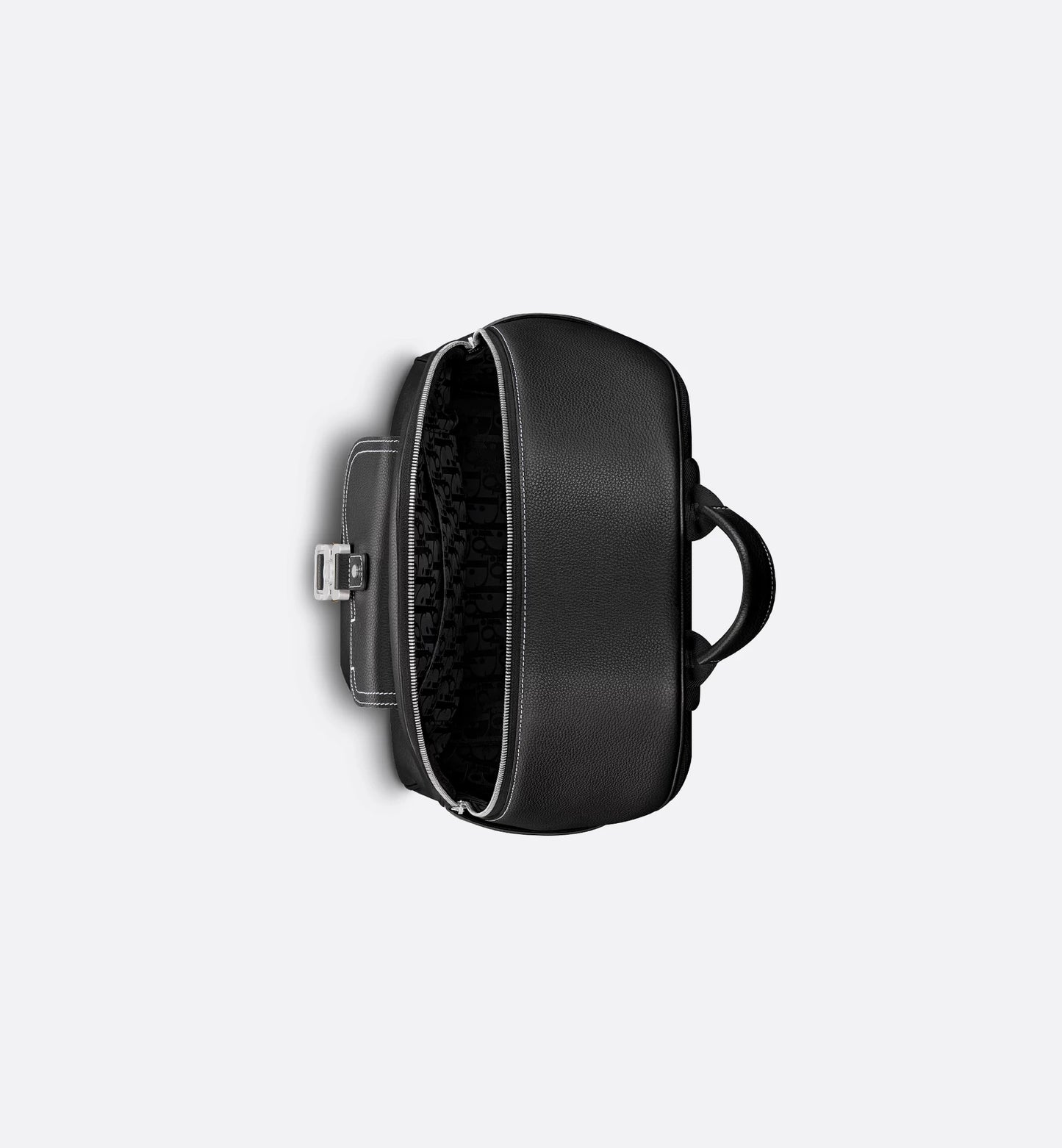 Dior Saddle Backpack with Zipper Black grained calfskin