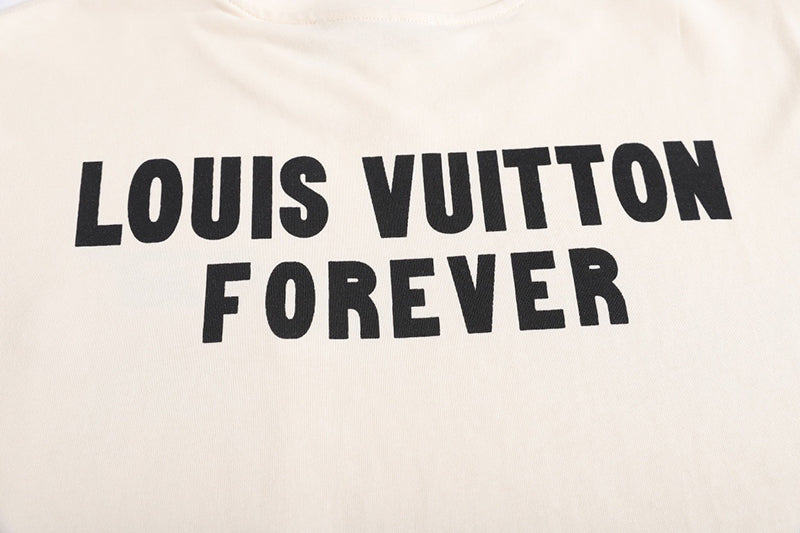 Louis Vuitton Upside Down LV Logo Pocket T Shirt Cream