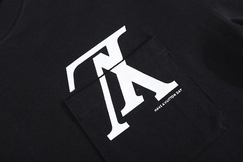 Louis Vuitton Upside Down LV Logo Pocket T Shirt Black