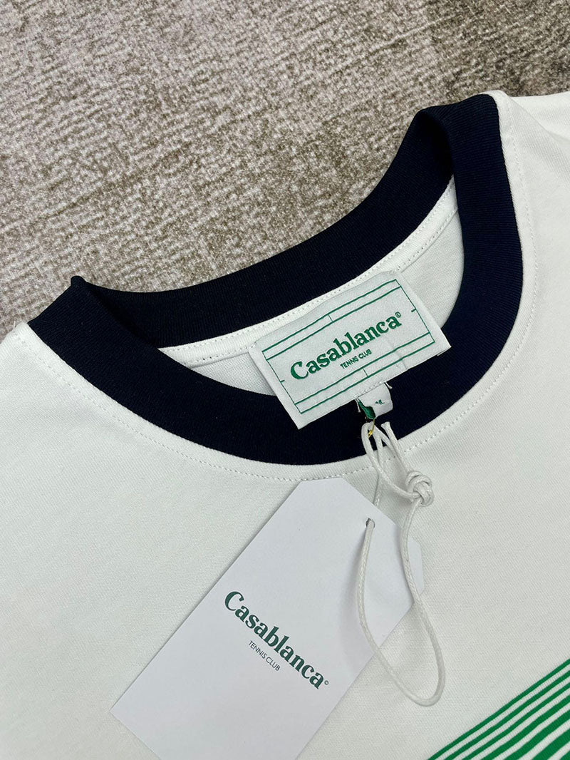 CASABLANCA Gradient Stripe Ringer T-Shirt White