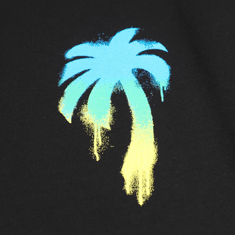 Palm Angels Sprayed Palm Logo Over T-Shirt Black