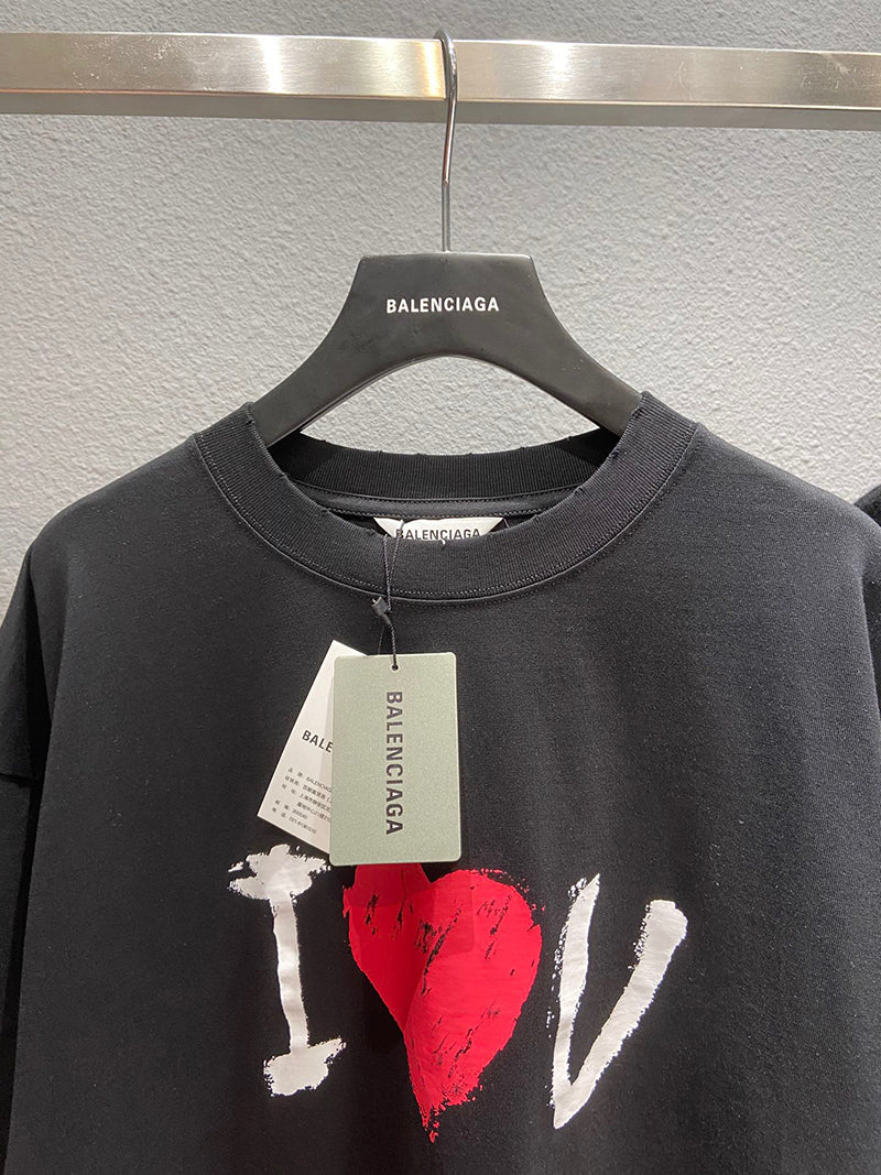 Balenciaga I Love You T Shirt Black