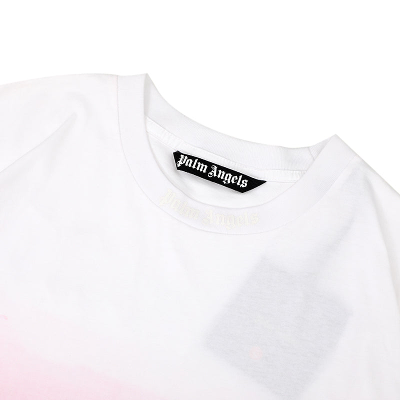 Palm Angels logo dégradé T-Shirt White/Pink