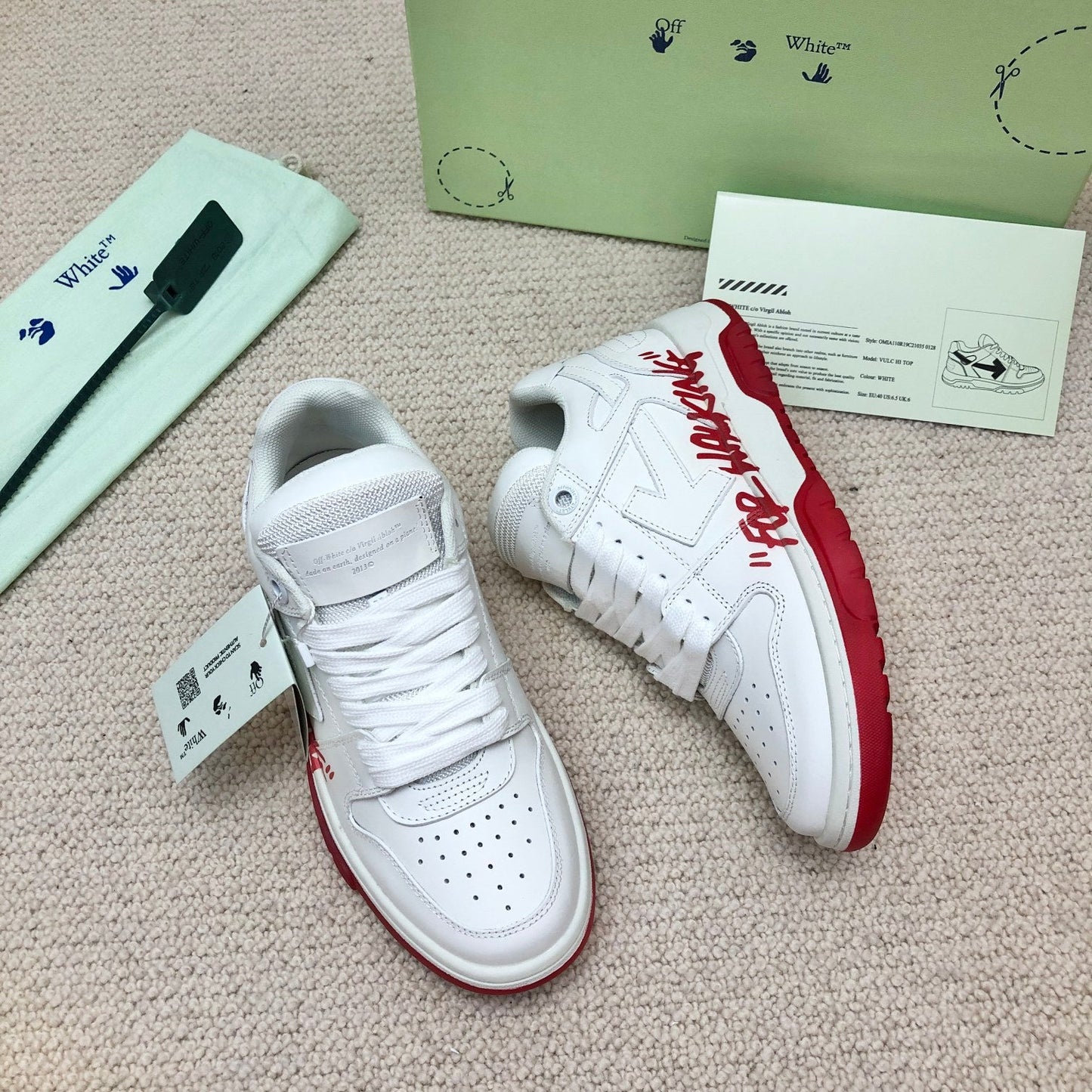 Off-White Out of Office Low 'For Walking - White Red' 2023