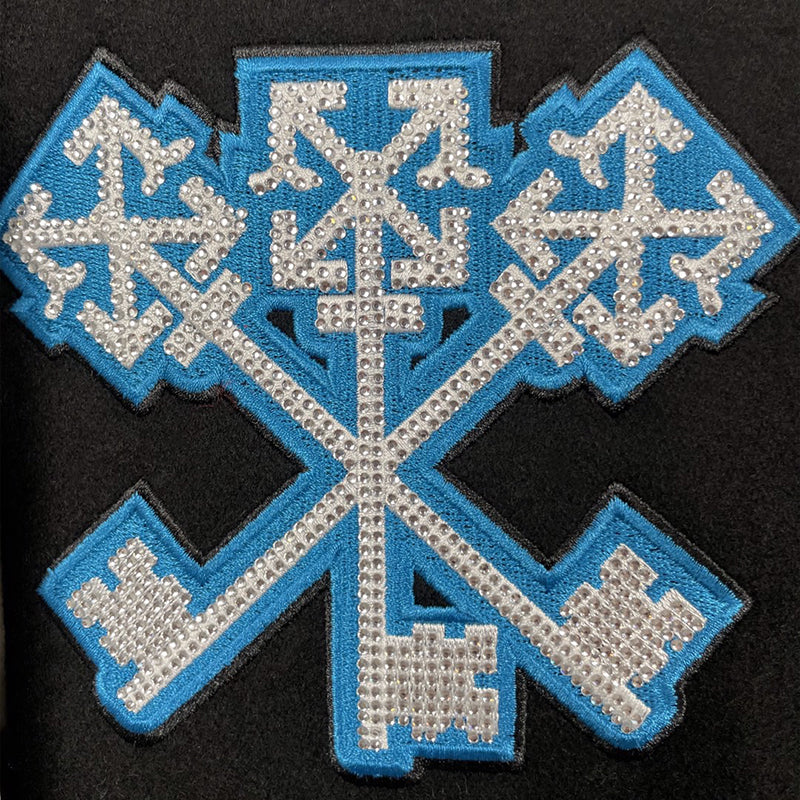 OFF-WHITE Witch Logo Patch Varsity Varsity Jacket Black/Peacock