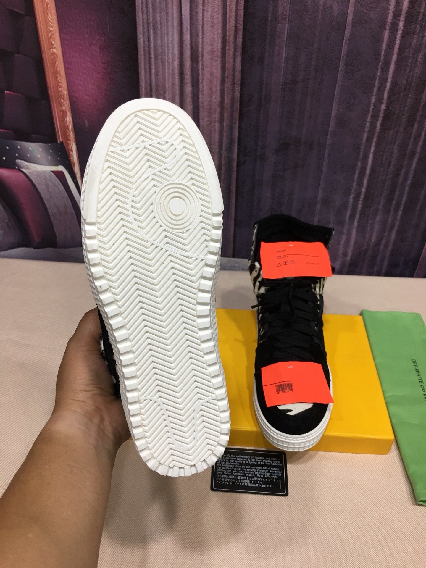 Off-White Off Court High Top Black Zebra