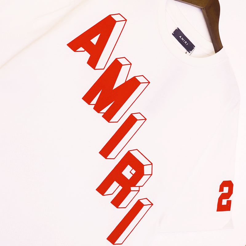 AMIRI Flocked Hockey Skater Tee White