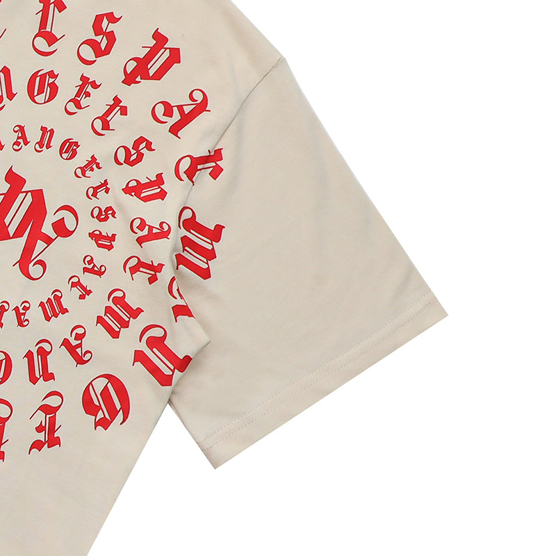 Palm Angels 'Vertigo' Beige Cotton T Shirt