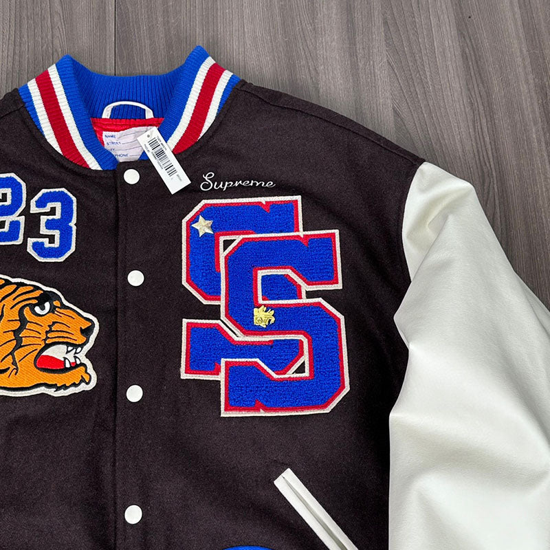 Supreme Tiger Varsity Jacket Brown