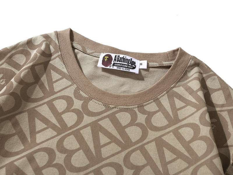 BAPE Sport Monogram Ape Head One Point Tee Beige
