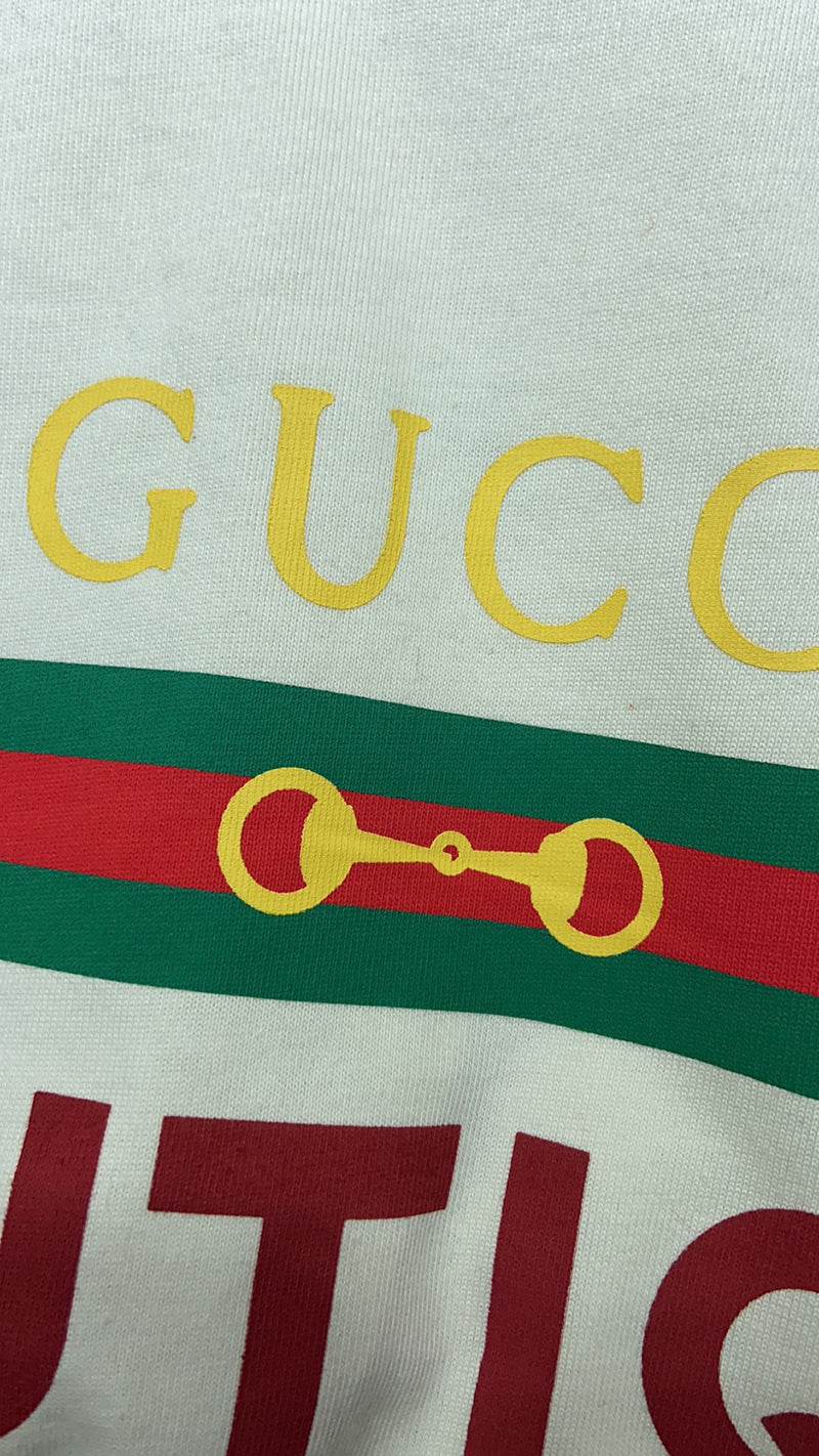GUCCI Boutique Print Cotton T-shirt White