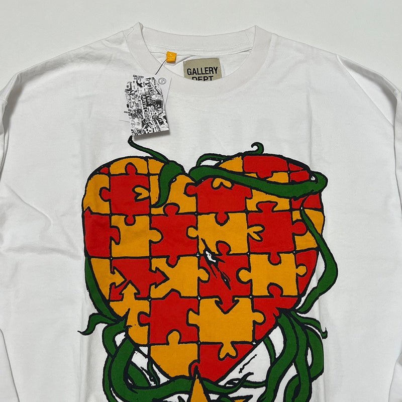 Gallery Dept. Puzzle Heart L/S Tee White