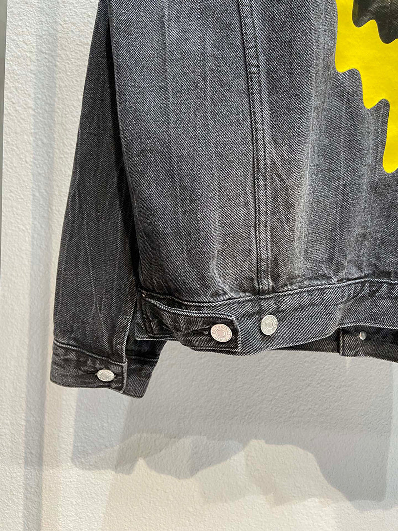 Balenciaga Smiley Face Print Denim Jacket