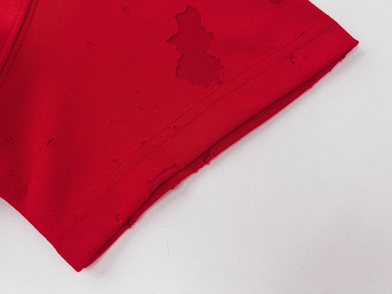 GIVENCHY Paris Distressed Logo T Shirt Red