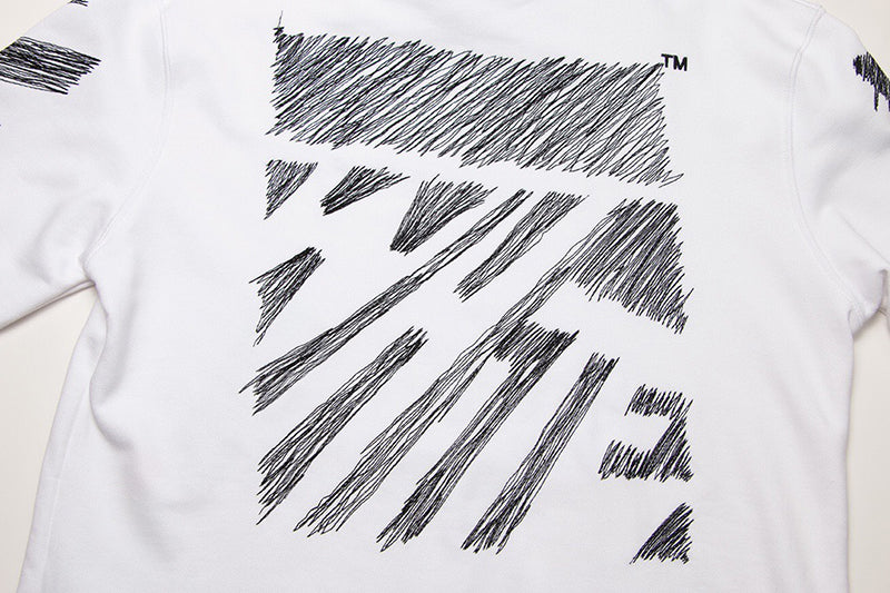 Off-White Scribble Diag-print Cotton Hoodie White