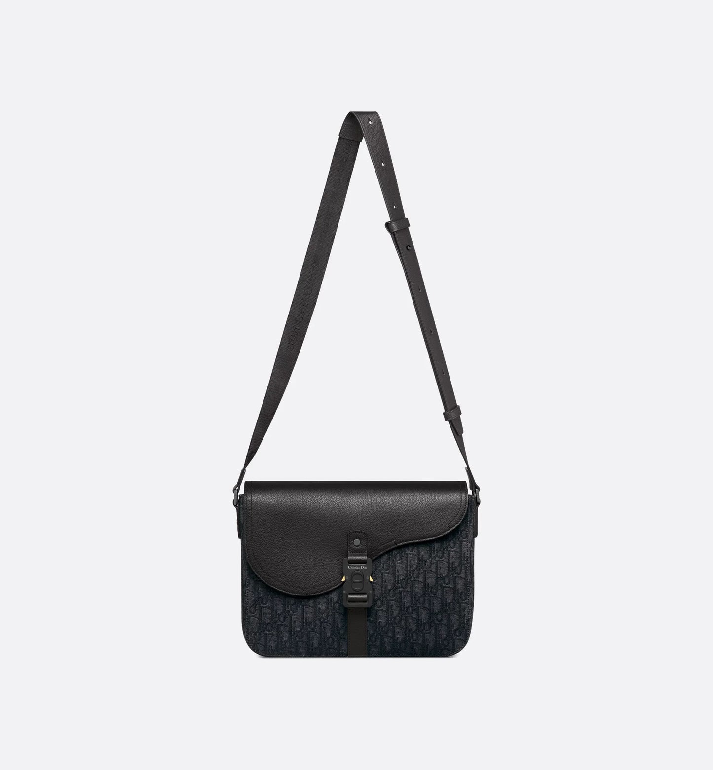 Dior Saddle Messenger Bag Oblique in black jacquard