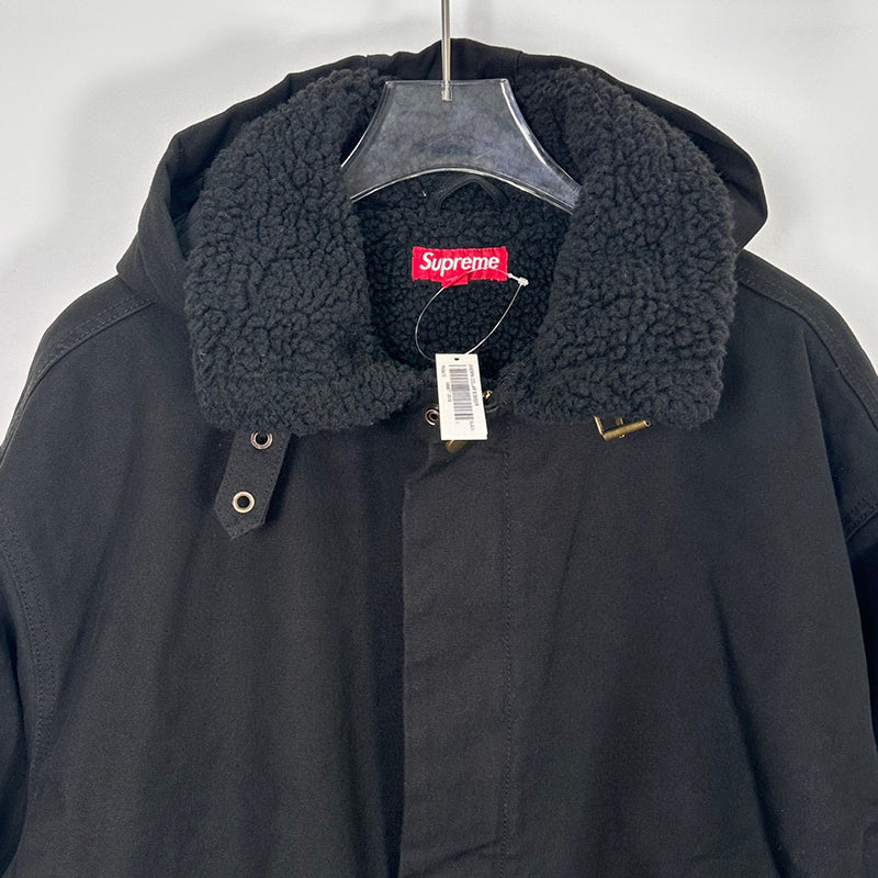 Supreme Faux Shearling Lined Bomber Jacket Black