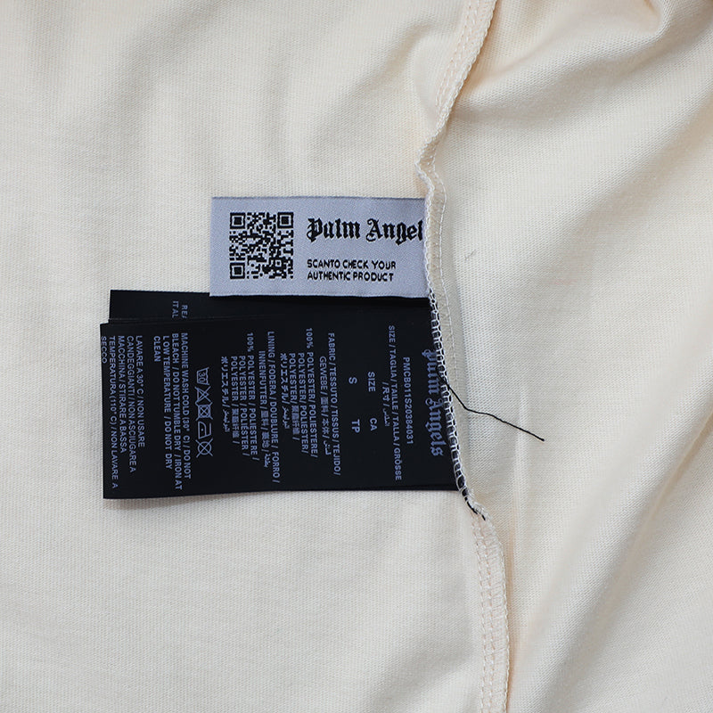 Palm Angels 'Vertigo' Beige Cotton T Shirt