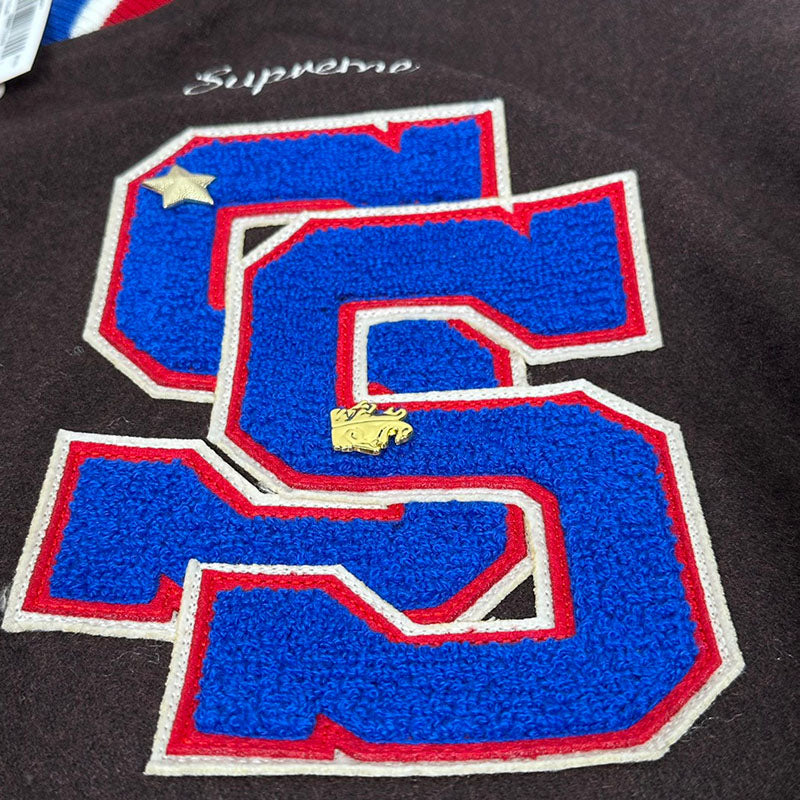 Supreme Tiger Varsity Jacket Brown