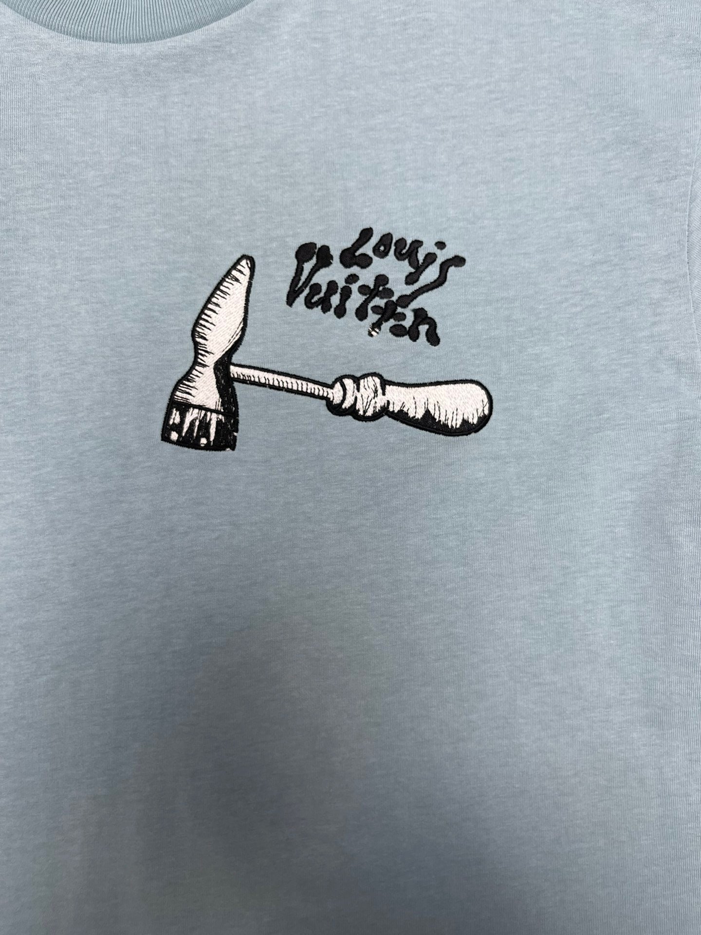 Louis Vuitton LV Logo T Shirt Light Blue