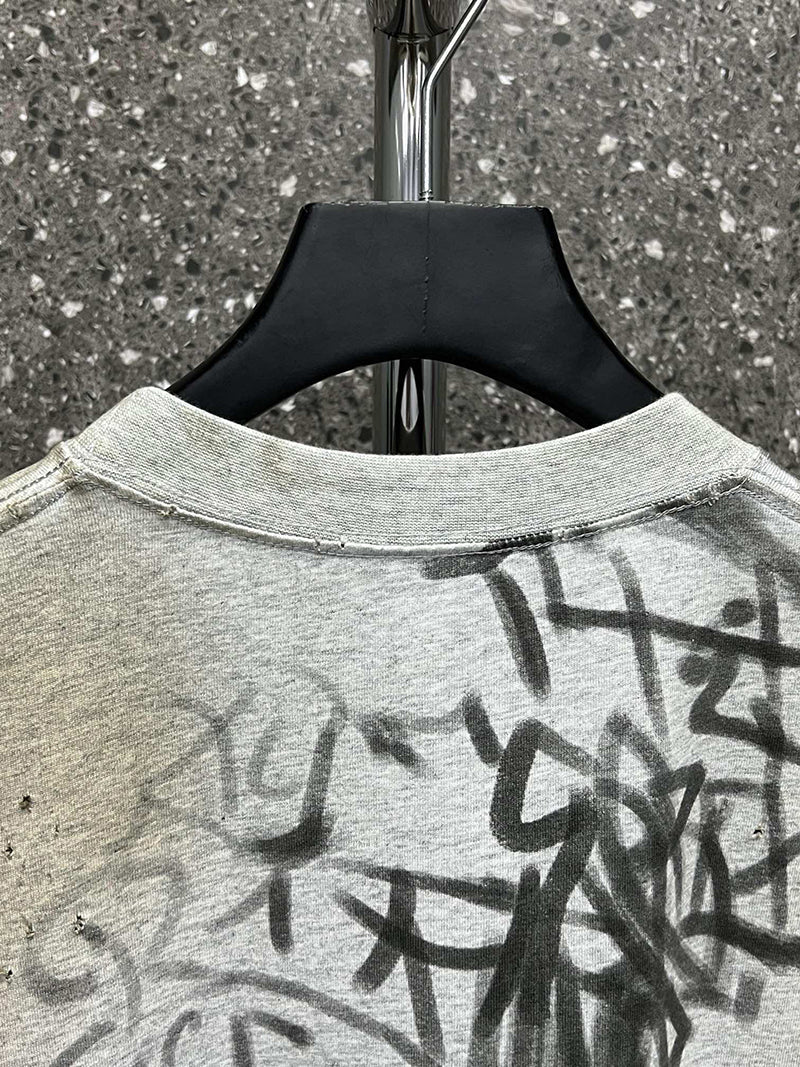 Balenciaga Graffiti T-Shirt Heather Grey