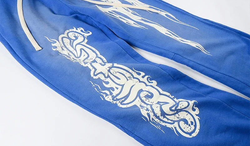 Hellstar Blue Yoga Flare Sweatpants