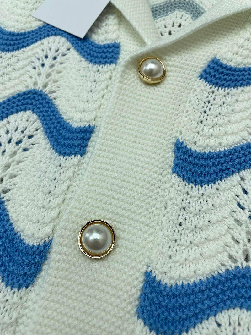 CASABLANCA Gradient Wave Texture Shirt Blue