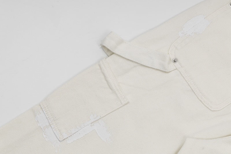 Gallery Dept GD Logo Cargo Flared Pants White