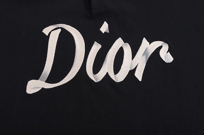 DIOR Men 2022 Graphic Print Polo Black shirt