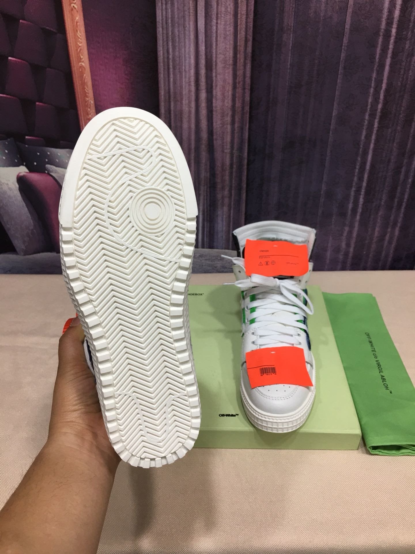 Off-White Off Court High Top White Blue