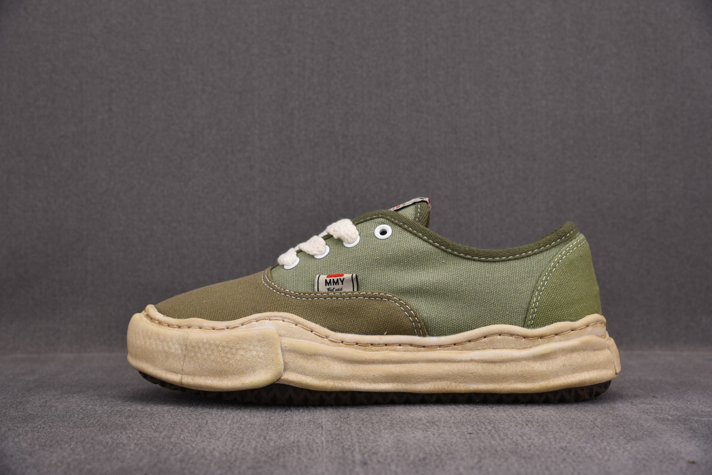 Maison Mihara Yasuiro Baker OG Sole Over Dyed Canvas Low Green
