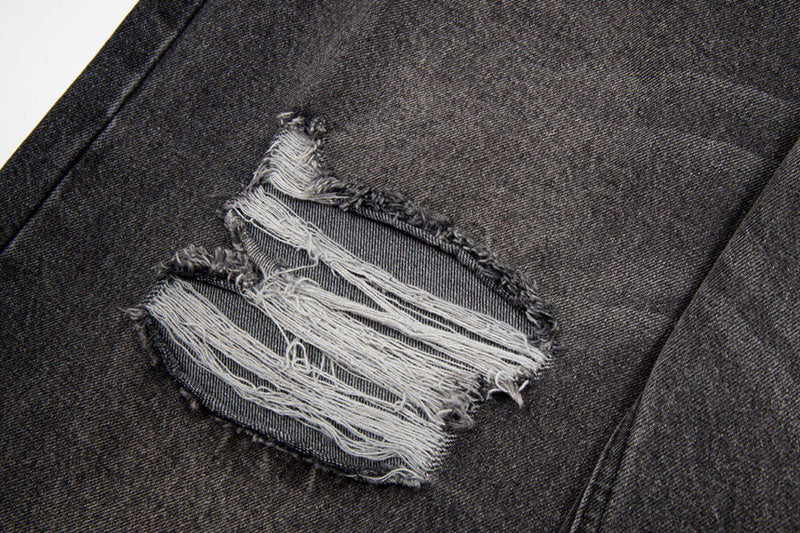 Balenciaga Grey Distressed Baggy Jeans
