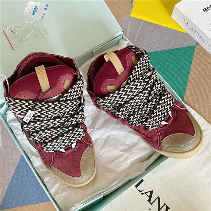 Lanvin Curb Sneakers In Burgundy