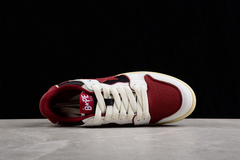 A Bathing Ape Bape SK8 Sta Vintage White Red