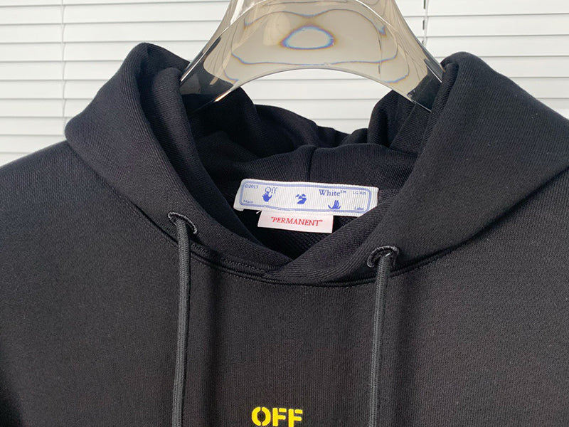 Off-White Arrow Caravaggio St. Fran Slim Hoodie Black/Yellow/Multi