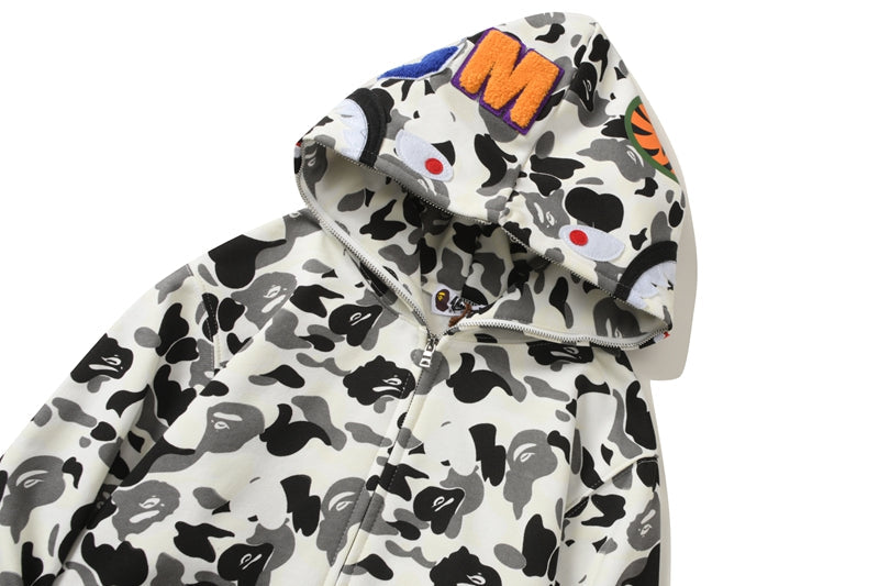 BAPE 1st Camo Shark Full Zip Hoodie Gray