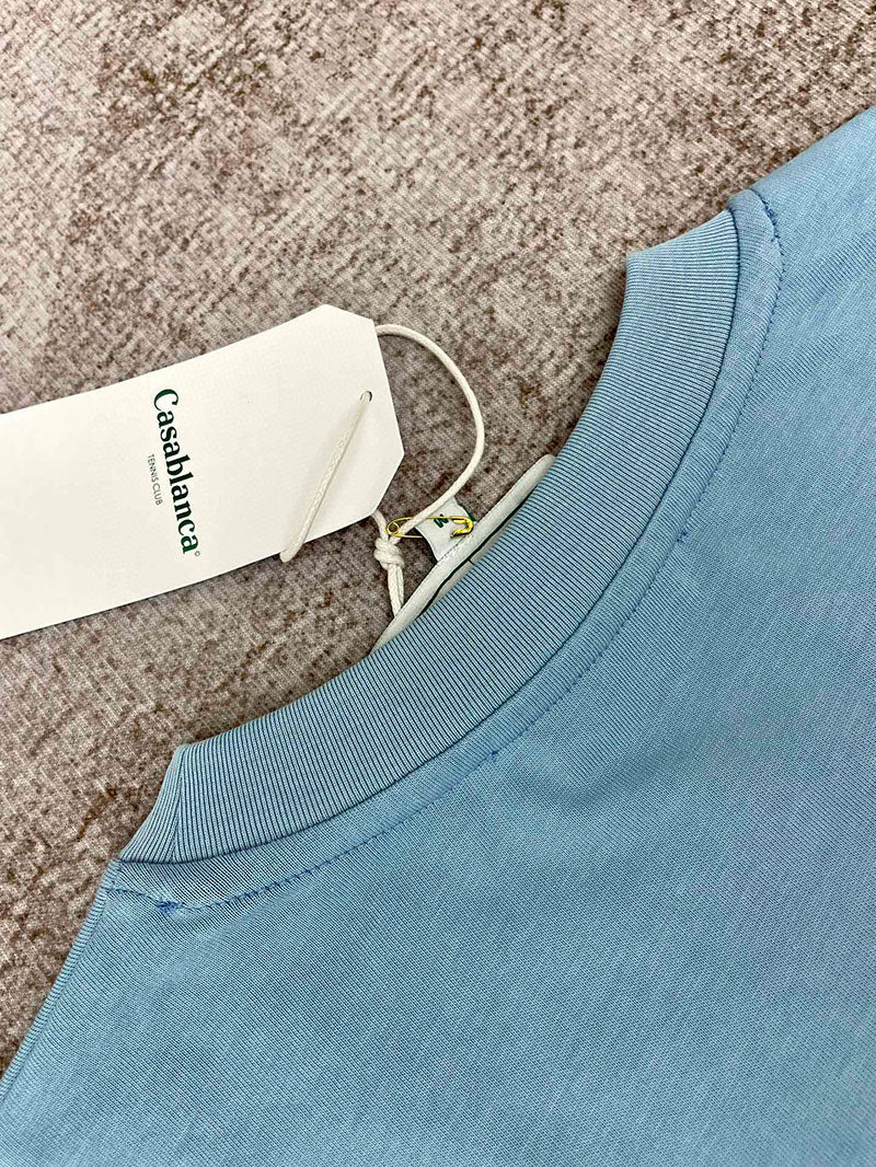 CASABLANCA Tennis Club Sub Printed T-Shirt Blue
