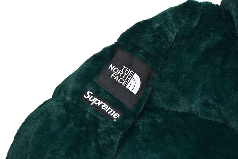 SUPREME X The North Face Faux-Fur Jacket Green