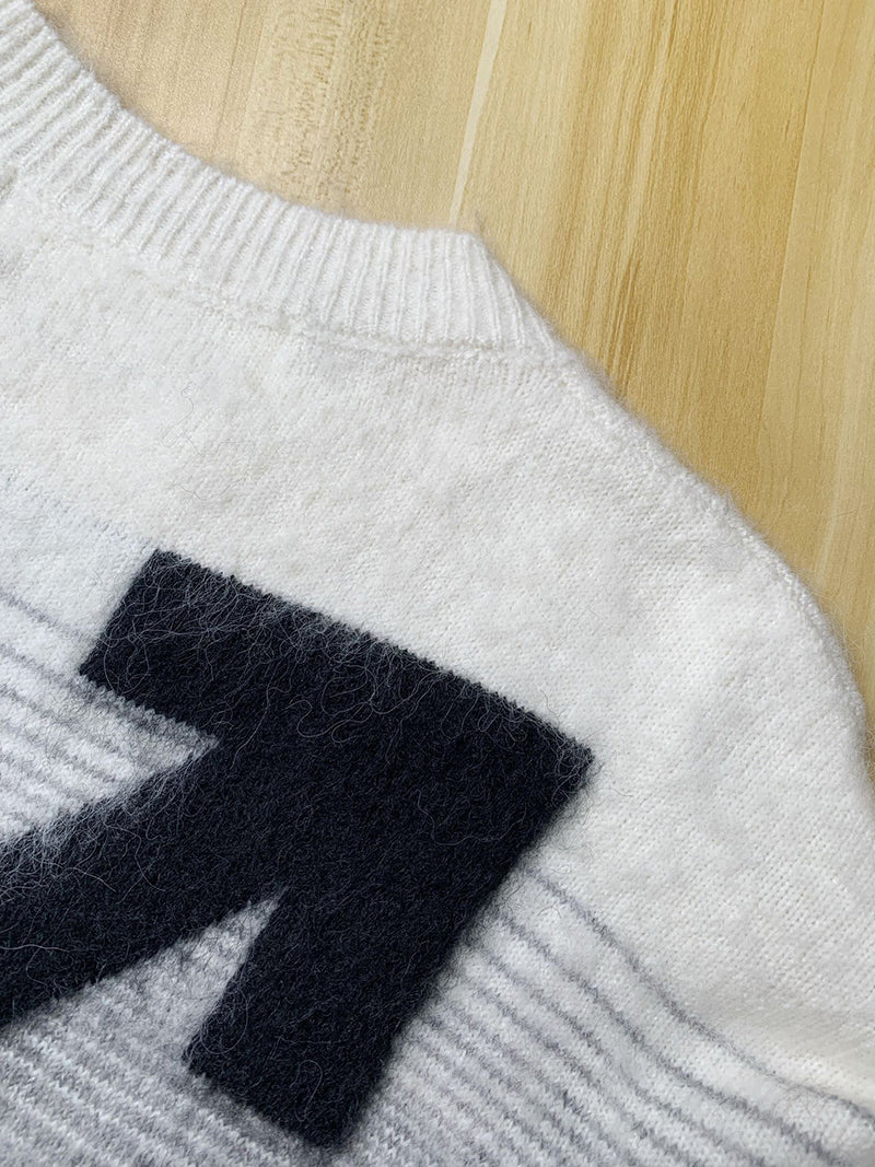 Off-White Diag Arrow Brushed Knit Crewneck Black