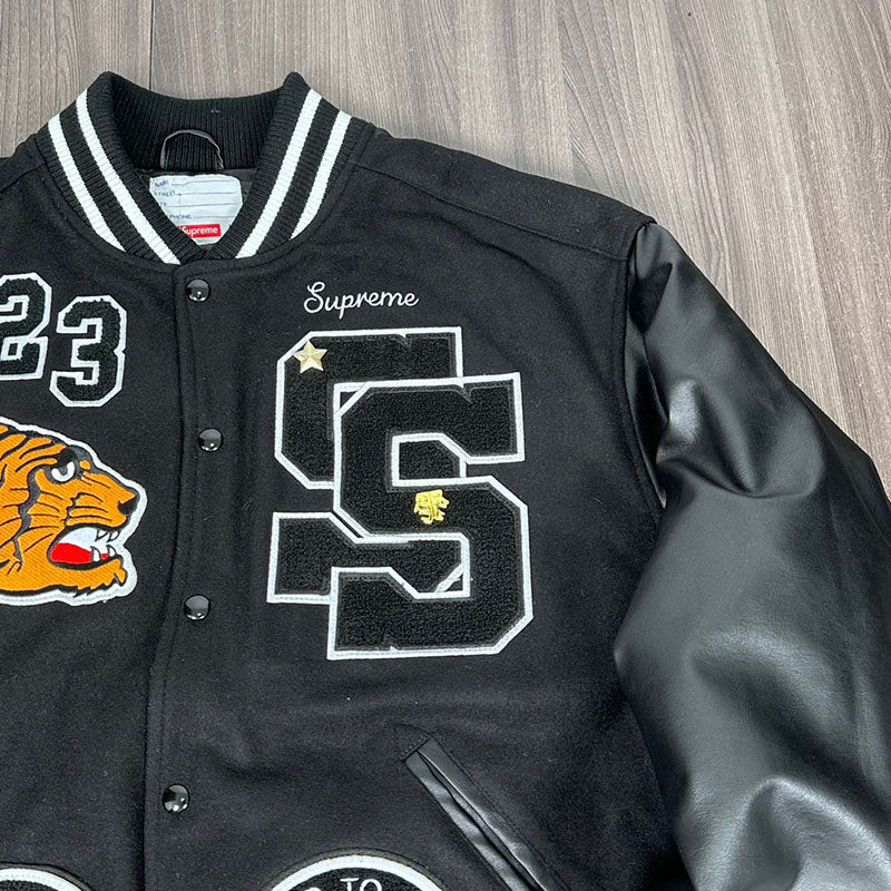 Supreme Tiger Varsity Jacket Black