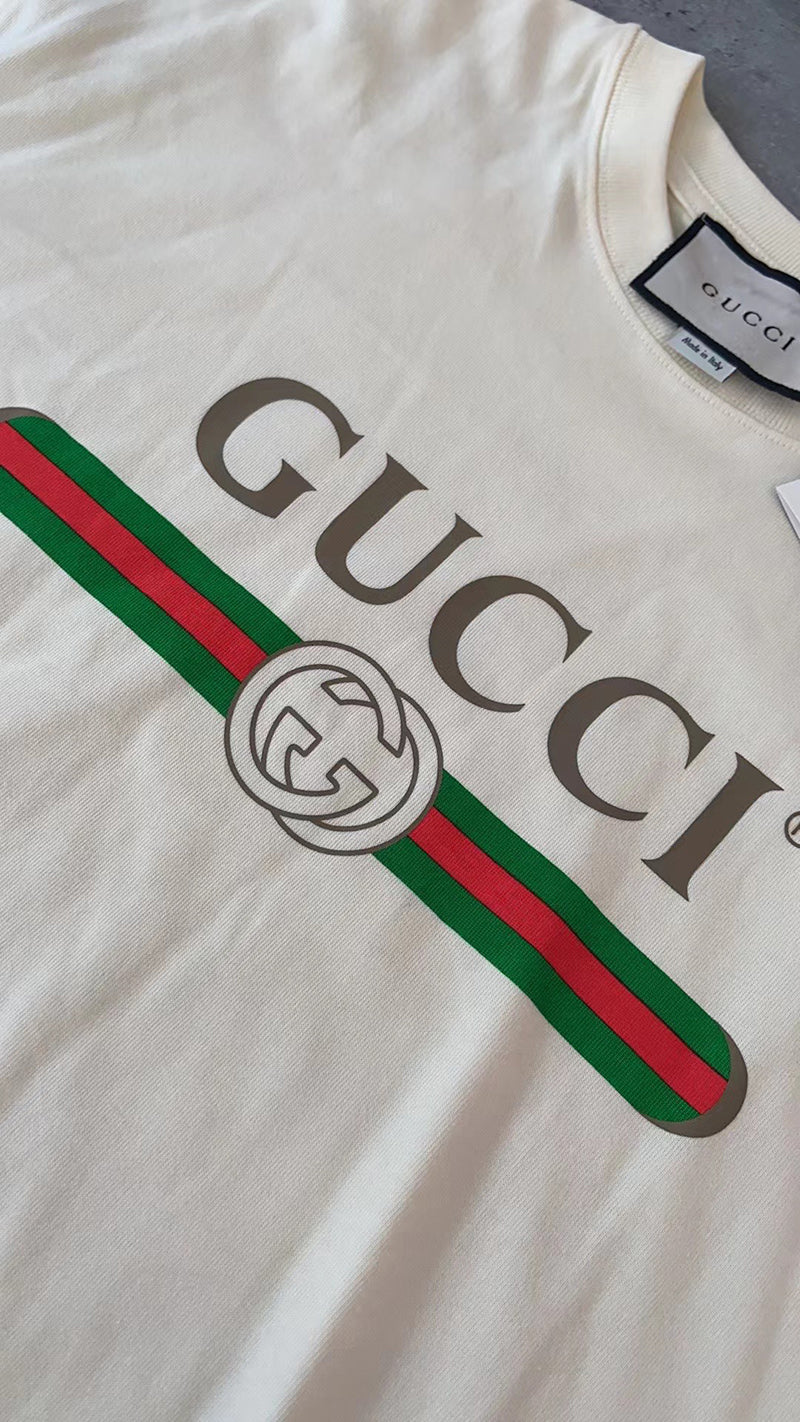 Gucci Cotton Jersey Oversize With Logo White