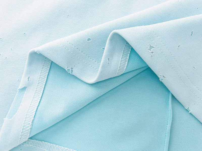 GIVENCHY Paris Distressed Logo T Shirt Sky Blue