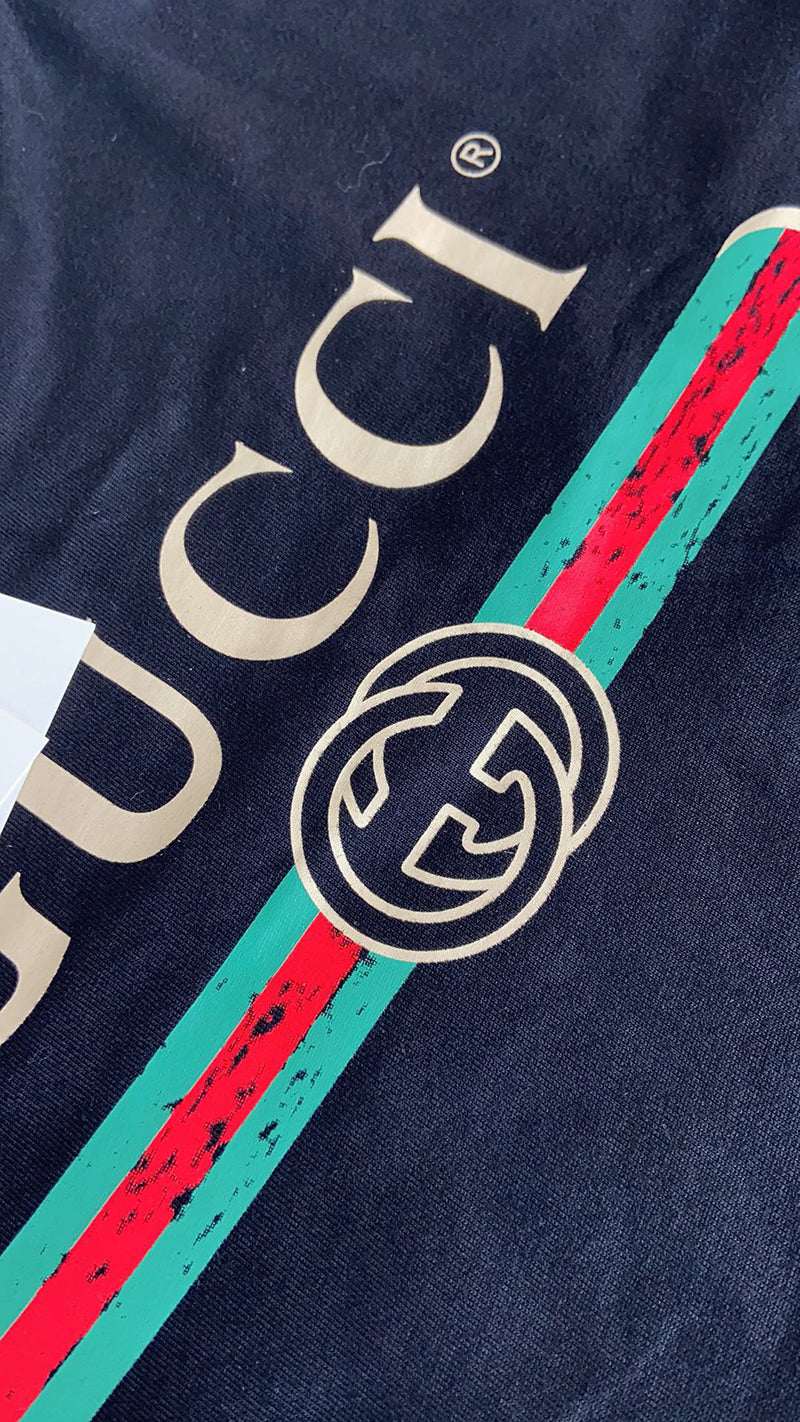 Gucci Cotton Jersey Oversize With Logo Black