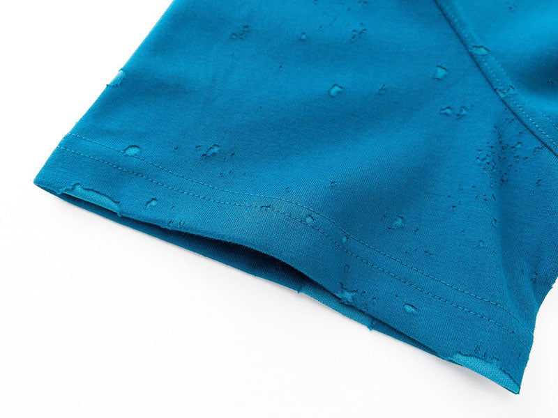 Givenchy Distressed Logo Printed Oversized T-Shirt Blue