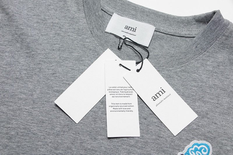 Ami Paris Dragon-Logo T Shirt Grey