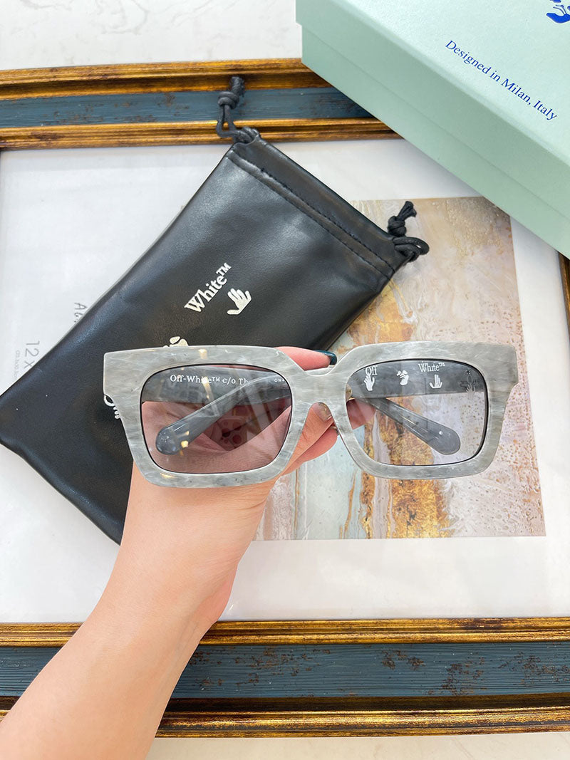 Off-White Rectangular Frame Sunglasses