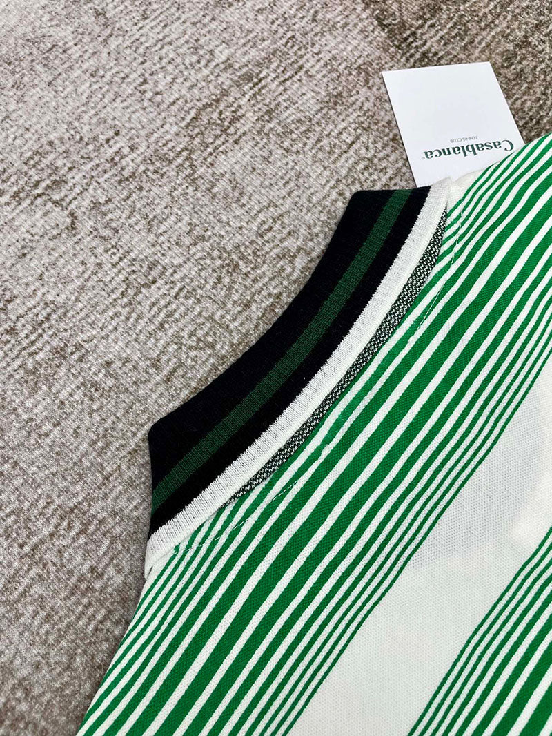 CASABLANCA  Gradient Stripe Interlock Polo Shirt